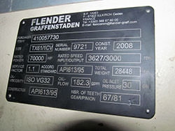 Service on a FLENDER GRAFFENSTADEN gearbox