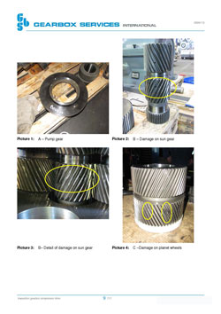 Inspection of a BHS gearbox