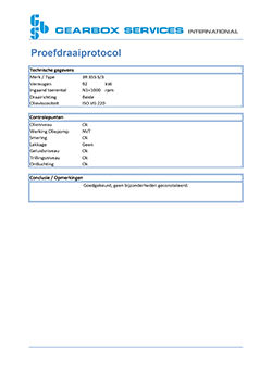 La inspección de una caja de cambios CONRAD STORK