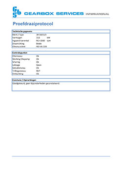 La inspección de una caja de cambios CONRAD STORK