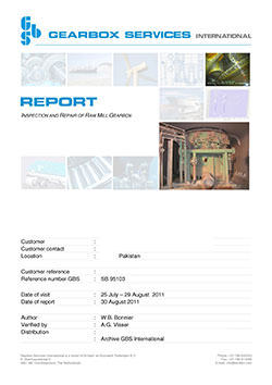 Inspection of a SEISA gearbox